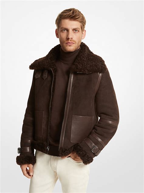 michael kors shearling leather jacket|Michael Kors waterproof jacket.